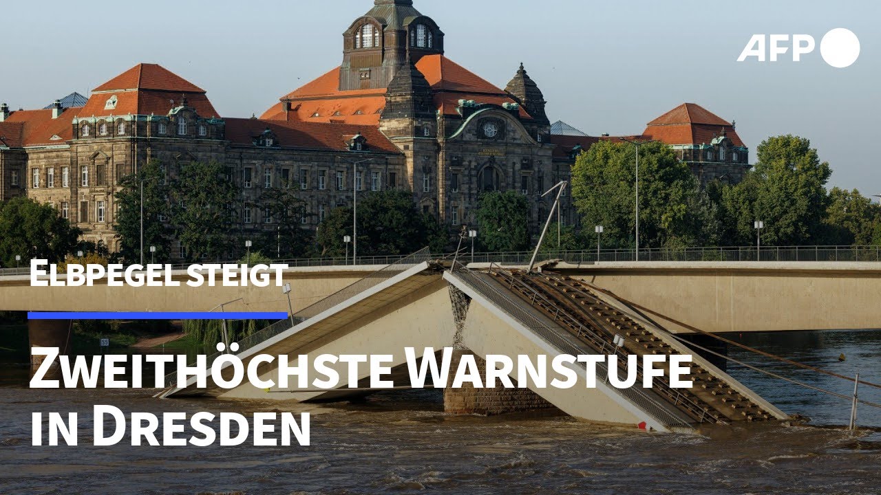 Elbpegel steigt - zweithöchste Warnstufe in Dresden | AFP