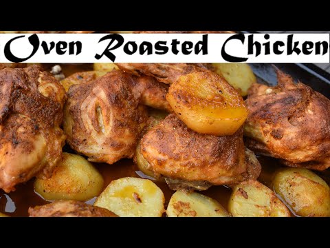 Oven roasted chicken and potatoes, the best seasoned marinade ever/ Hadia's Lebanese Cuisine
