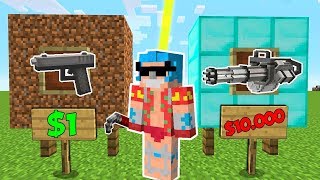 DE ARMA DE FUEGO NOOB A ARMA DE FUEGO PRO  🔫😱 PISTOLA DE 1$ VS MINIGUN DE 10.000 $ EN MINECRAFT