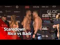 Staredown tussen Rico Verhoeven en Badr Hari