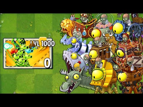 PvZ 2 All PEA Plants LEVEL 1000 Attack All Final Boss Fight! in Plants vs Zombies 2