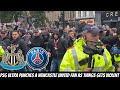 PSG Ultras FULL INVASION FOOTAGE in Newcastle unfortunately turns AGGRESSIVE WITH FANS !!!!!