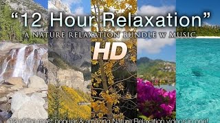 12 HOURS OF NATURE RELAXATION w/ Music - Mountains, Forests, Oceans, & More 1080p
