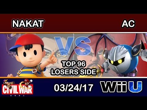 2GGC: Civil War - CLG | Nakat (Ness) Vs. LooK | AC (Meta Knight) Top 96 Losers Side - Smash Wii U