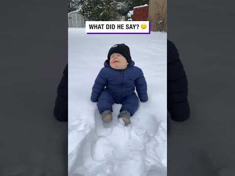 Baby Babbling In The Snow ❄️🤣