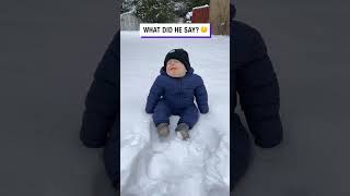 Baby Babbling In The Snow ❄️🤣