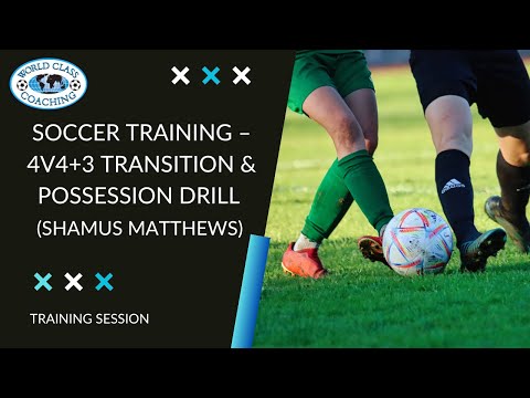Soccer Training – 4v4+3 Transition and Possession Drill (Shamus Matthews)