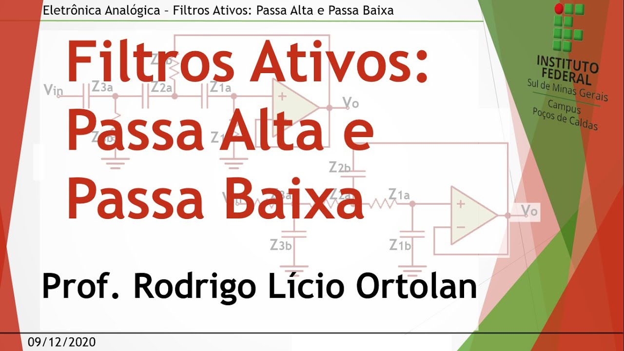 Aula 47 Filtros Ativos: Passa Alta e Passa Baixa - Eletrônica Analógica