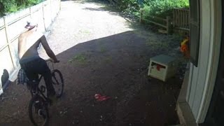 preview picture of video 'Bike Thief in Lake Geneva, WI 7-10-13 - Caught on Home Security Camera'