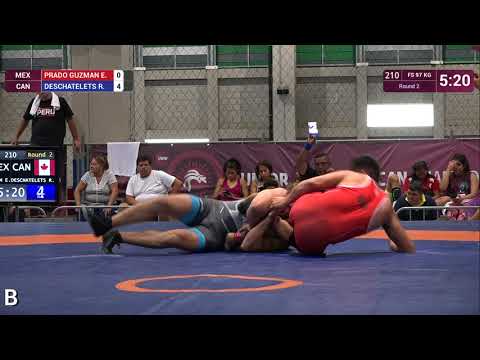 Round 2 FS - 97 kg: E. PRADO GUZMAN (MEX) v. R. DESCHATELETS (CAN)