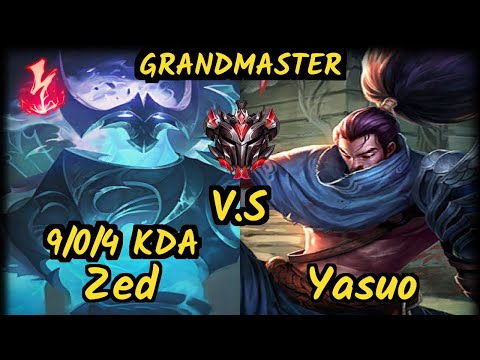 Theusma (ZED) vs YASUO - 9/0/4 KDA MID GAMEPLAY - BR Ranked GRANDMASTER