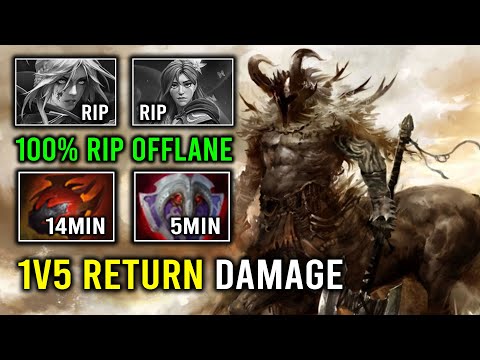 How to 100% Delete Drow From Offlane 14Min Heart + Vanguard 1v5 Return DPS Centaur Dota 2
