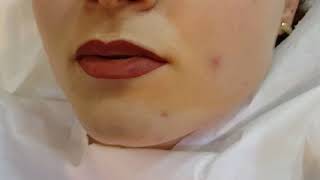 Freshly Tattooed PMU Lip Blush by El Truchan @ Perfect Definition