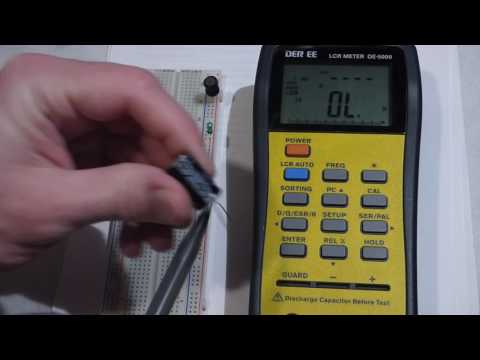 My LCR meter. LCR auto setting used to identify electronics components demo