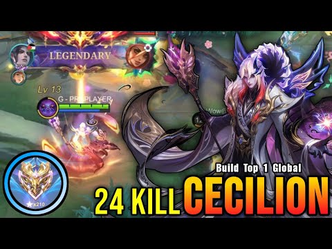 24 Kills!! Cecilion SOUL VESSELS Skin The Killing Machine!! - Build Top 1 Global Cecilion ~ MLBB