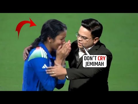 jay Shah Ran to Hug Jemimah Rodrigues who Broke Down Badly after Winning IndW vs AusW WC Semi-final