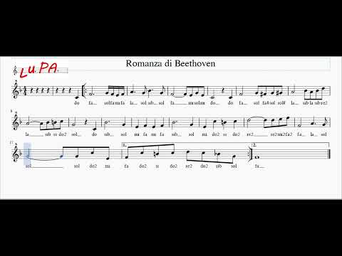 Romanza di Beethoven - Flauto dolce - Note - Spartito - Karaoke - Instrumental