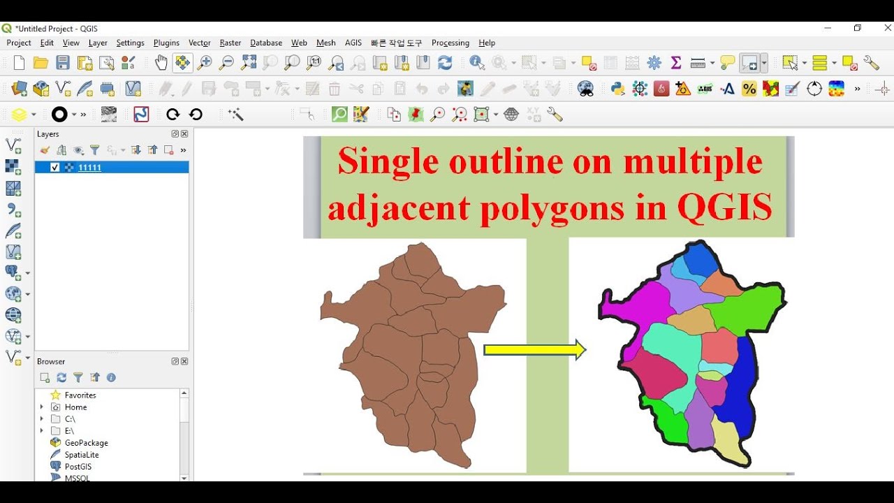 Single outline on multiple adjacent polygons in GQIS