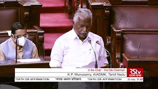 K P Munusamy takes oath as Rajya Sabha member from