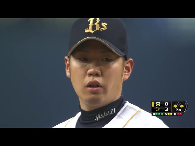 2回表 バファローズ西がピンチで本領発揮!!  二死1・3塁のピンチを切り抜ける!! 2014/5/20 Bs-T