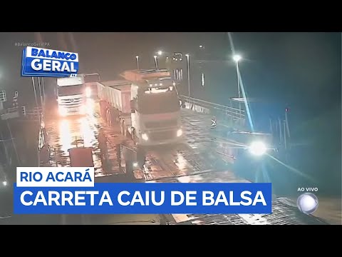 Caminhoneiro morre afogado no rio Acará após carreta cair de balsa
