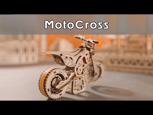 Video Teaser für [MotoCross] Wooden Mechanical Model Set by WOODEN.CITY