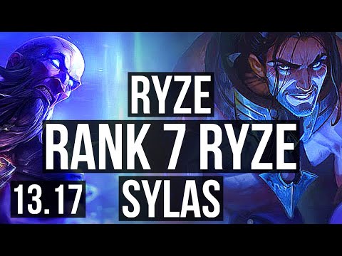 RYZE vs SYLAS (MID) | Rank 7 Ryze, 3/1/4 | JP Grandmaster | 13.17