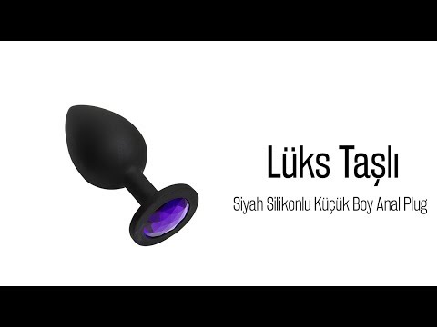 Özel Siyah Silikon Lüks Taşlı Küçük Boy Anal Plug