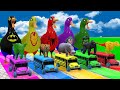 Long Slide Game With Cow Elephant Gorilla Hippopotamus Tiger 3d Animal Game Funny 3d Animals