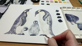 PAINTING CHRISTMAS Penguins LIVE for the FIRST TIME!