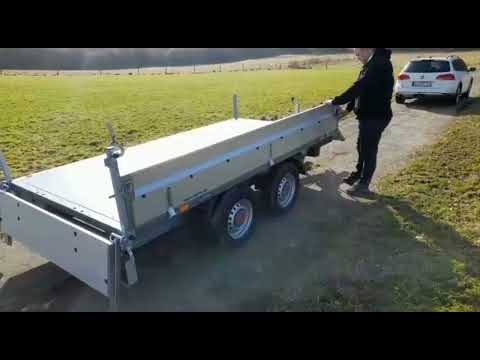 Vorführung des Rocko 2.7 Tonnen Kippanhänger der Firma STEMA.  Zu bestellen bei WT- Westerwald