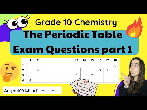 Grade 10 The Periodic Table Chemistry Exam Questions Part 1
