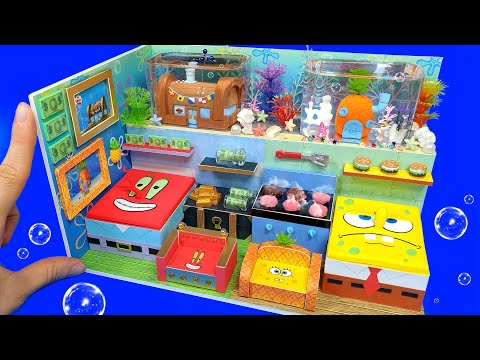 DIY Miniature Spongebob VS Mr. Krabs Board House # - Build Amazing Spongebob  House ｜The Krusty Krab