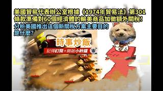 時事炒飯 - 美國貿易代表辦公室根據《1974年貿易法》第301條款準備對60個經濟體的輸美商品加徵額外關稅?