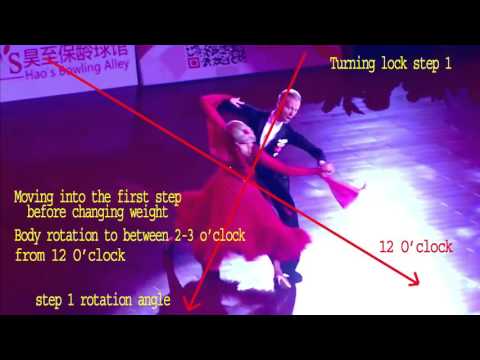 How to dance turning lock to the right in waltz the WDSF style | Evaldas and Ieva