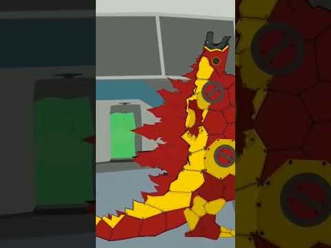 Godzilla Atomic Breath vs Super Heros Spiderman & Hulk#short