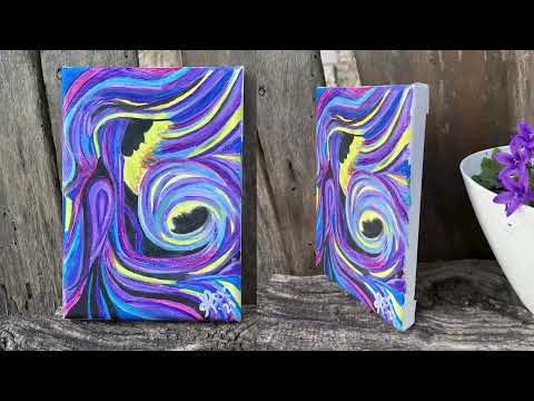 Donna con bambino in un mondo astratto