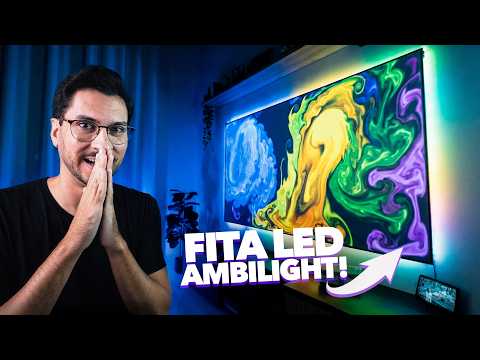 Essa FITA DE LED reage as cores da TV! | Ambilight BARATO mas SENSACIONAL!