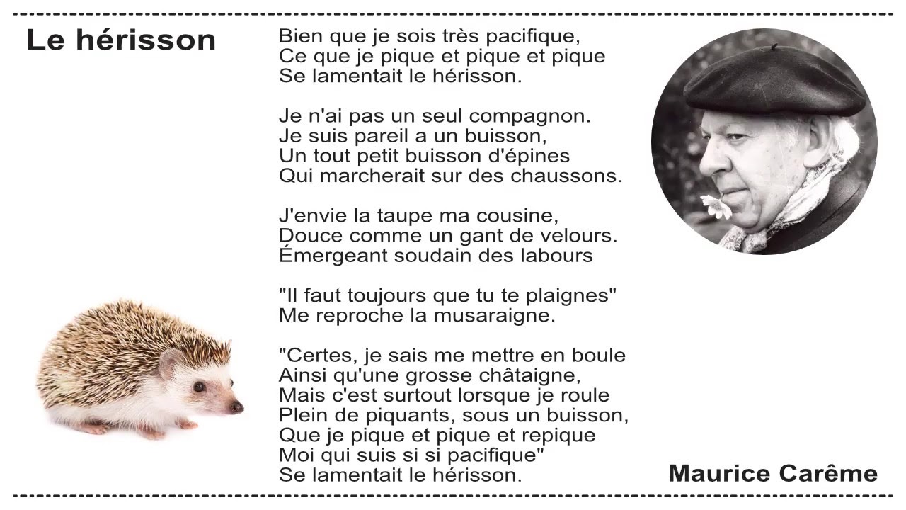Le hérisson de Maurice Carême