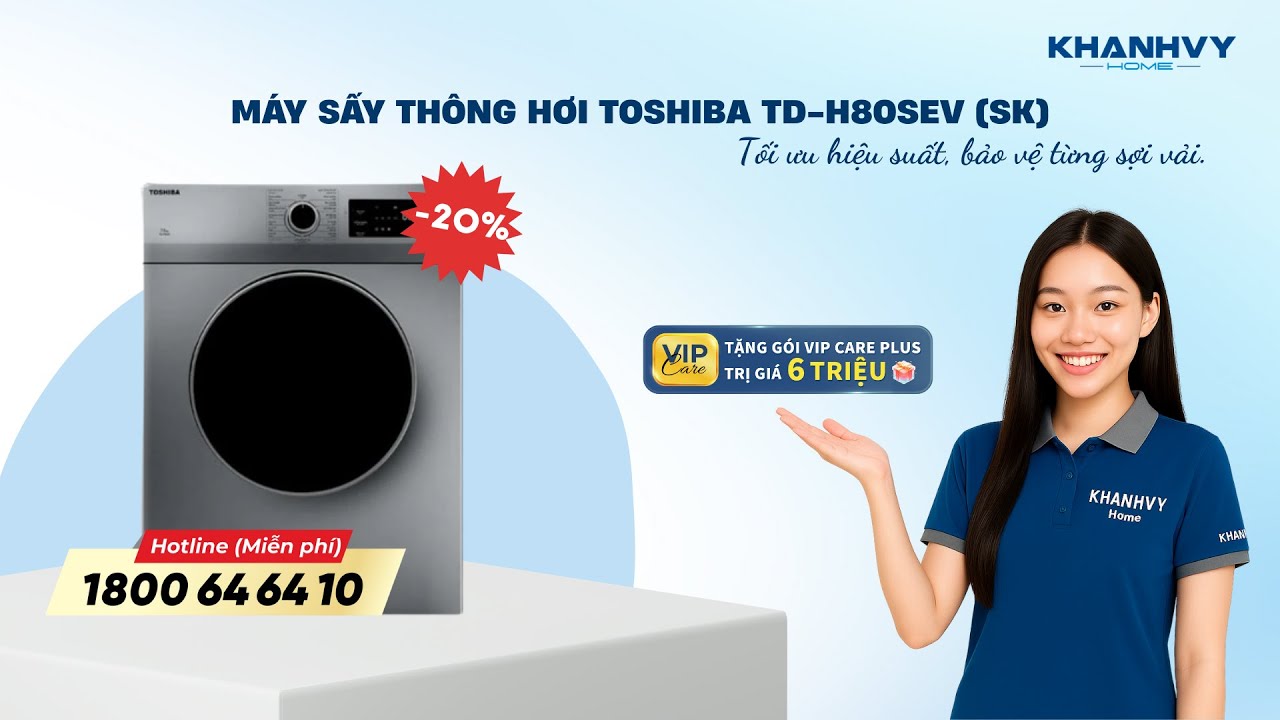 Máy sấy thông hơi Toshiba TD-H80SEV (SK)