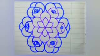 11*6 dots rangoli designs| Easy dots rangoli