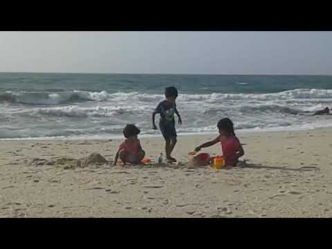 Nafeesa,Aisha and Adam : beach playing