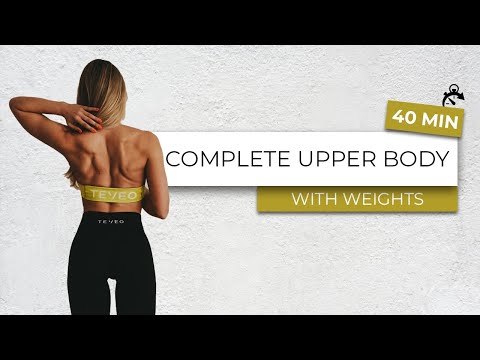 40 MIN UPPER BODY, ABS & CORE I for toned arm, back & chest muscles - with weights !