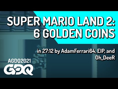 Super Mario Land 2: 6 Golden Coins by various runners in 27:12- Awesome Games Done Quick 2021 Online