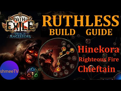 Path of Exile 3.22 - RUTHLESS Starter Build - Righteous Fire Chieftain
