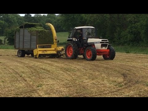 David Brown 1690 with New Holland 339 harvester at Ervey Kilmainhamwood