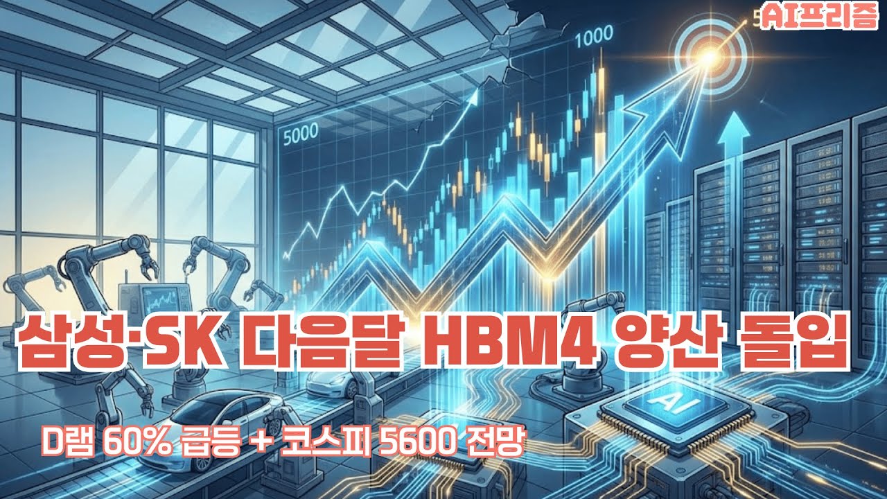 삼성·SK 다음달 HBM4 양산, D램 60% 급등 [AI PRISM]