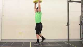 27. Overhead Plate Reverse Lunge