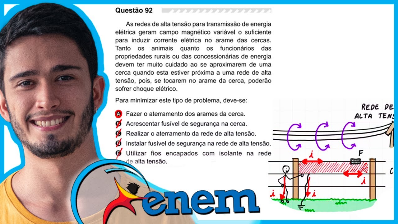 ENEM 2019 - As redes de alta tensão para transmissão de energia elétrica geram campo magnético variá