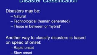 EAHA Day 1 Session 1: Introduction To Disasters Lecture